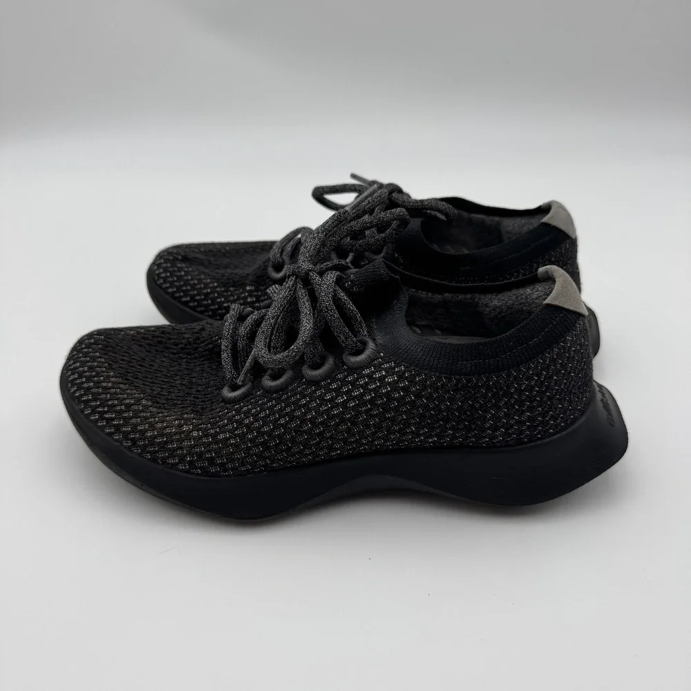 Allbirds Tree Dashers Womens 7.5 Black Grey Knit Running Shoes Walking Sneakers